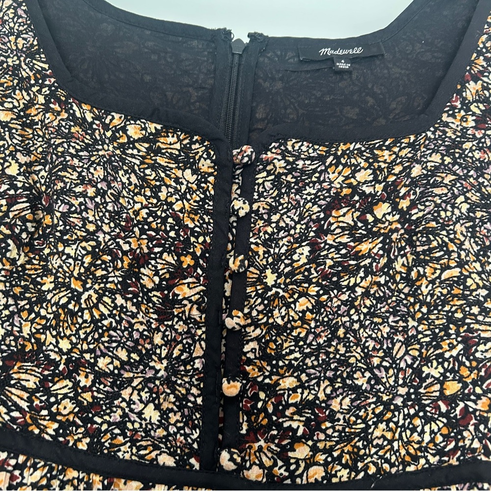Madewell Embroidered Tiered Midi Dress in Cottage Garden 4 - Picture 6 of 9